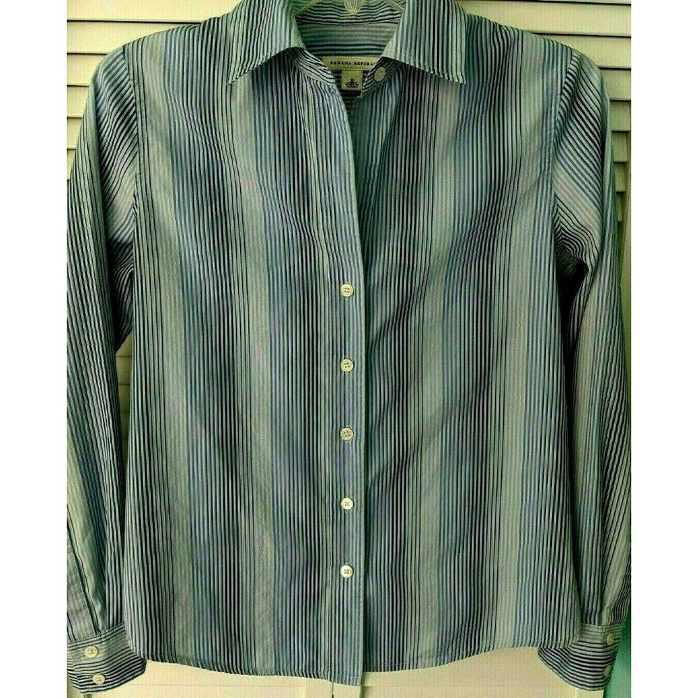 Banana Rep Classic Shirt 100% Cotton Blue Stripe